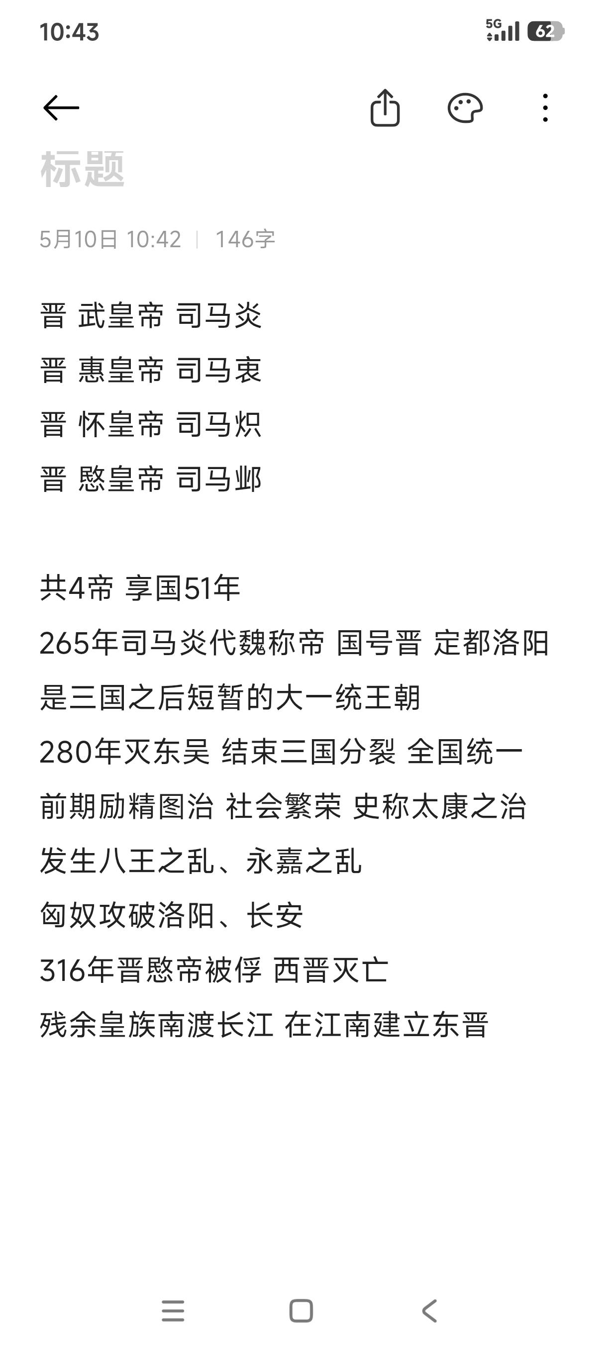 历史朝代系列之西晋