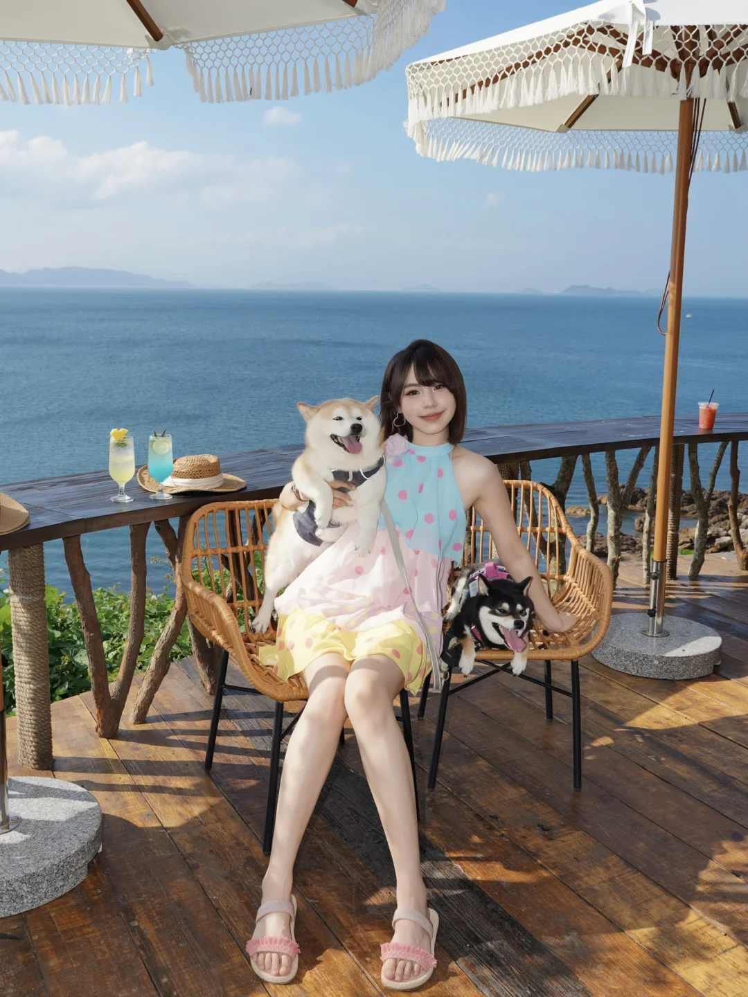 深圳夏天的海边🏖️当然要带狗狗一起去咯🐾
