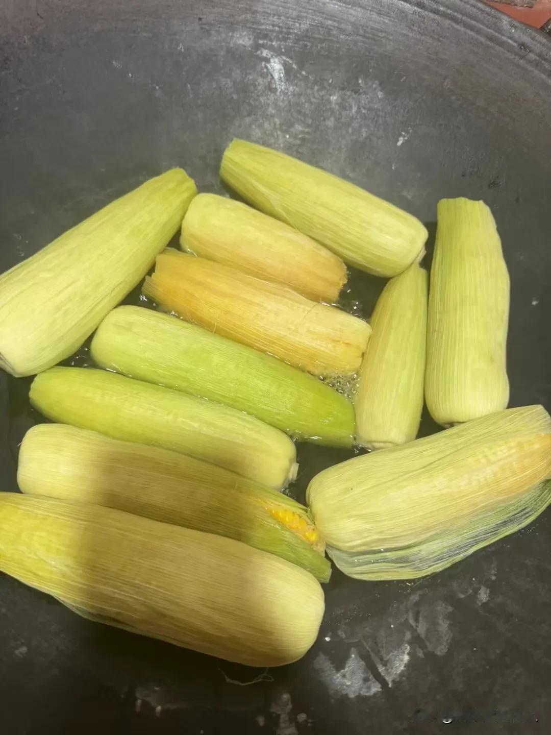 也只有在乡下才能吃到玉米味十足的玉米。