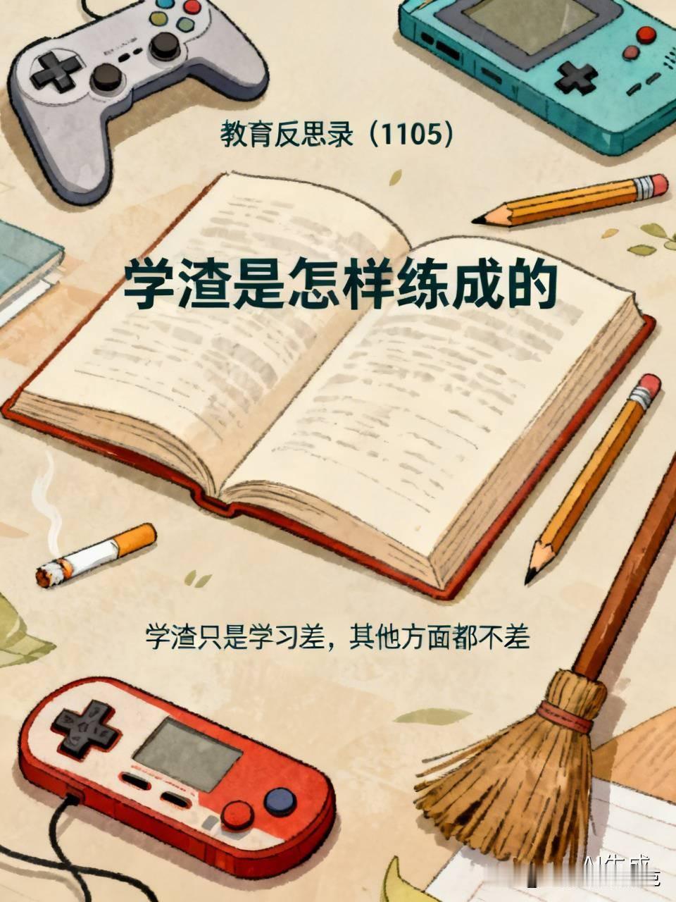 教育反思录（1105）
学渣是怎样练成的
学校里有很多学渣
那么
这些学渣怎么来