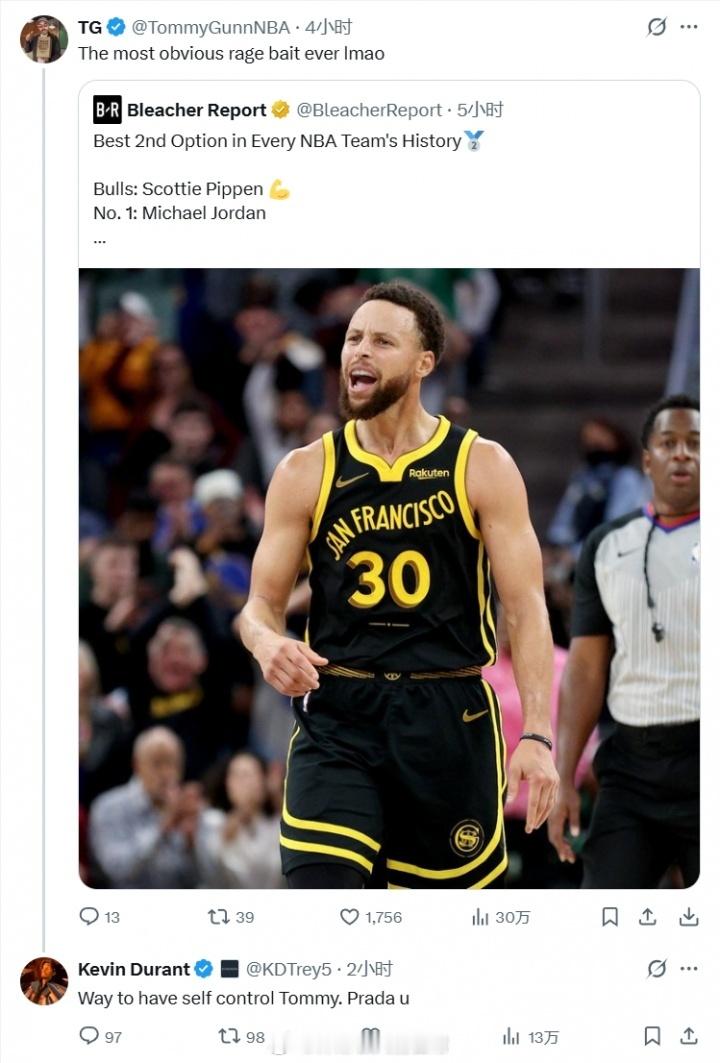 打完比赛，就开始网上冲浪！美媒B/R今日发布文章，罗列了NBA球队历史上的最强二