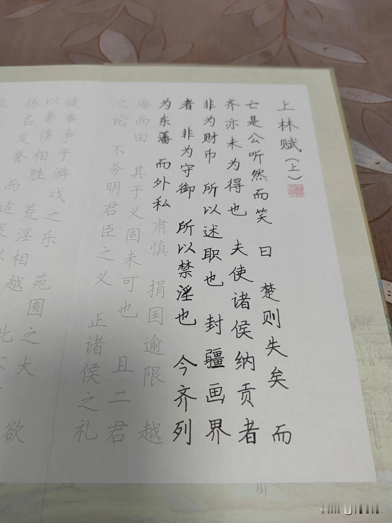 今天闲来无事，抄写了《上林赋》，大家看看写的怎么样？#今天抄写记录#