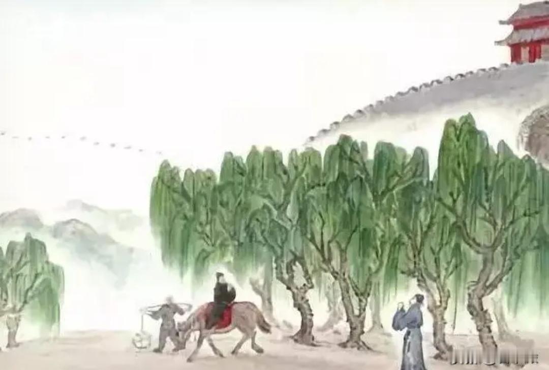 上联，？？？

下联，长亭折柳泪沾巾，朋友远行