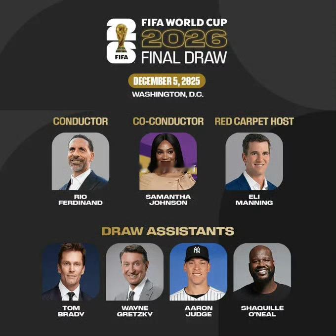 费迪南德将主持2026世界杯抽签仪式出圈了