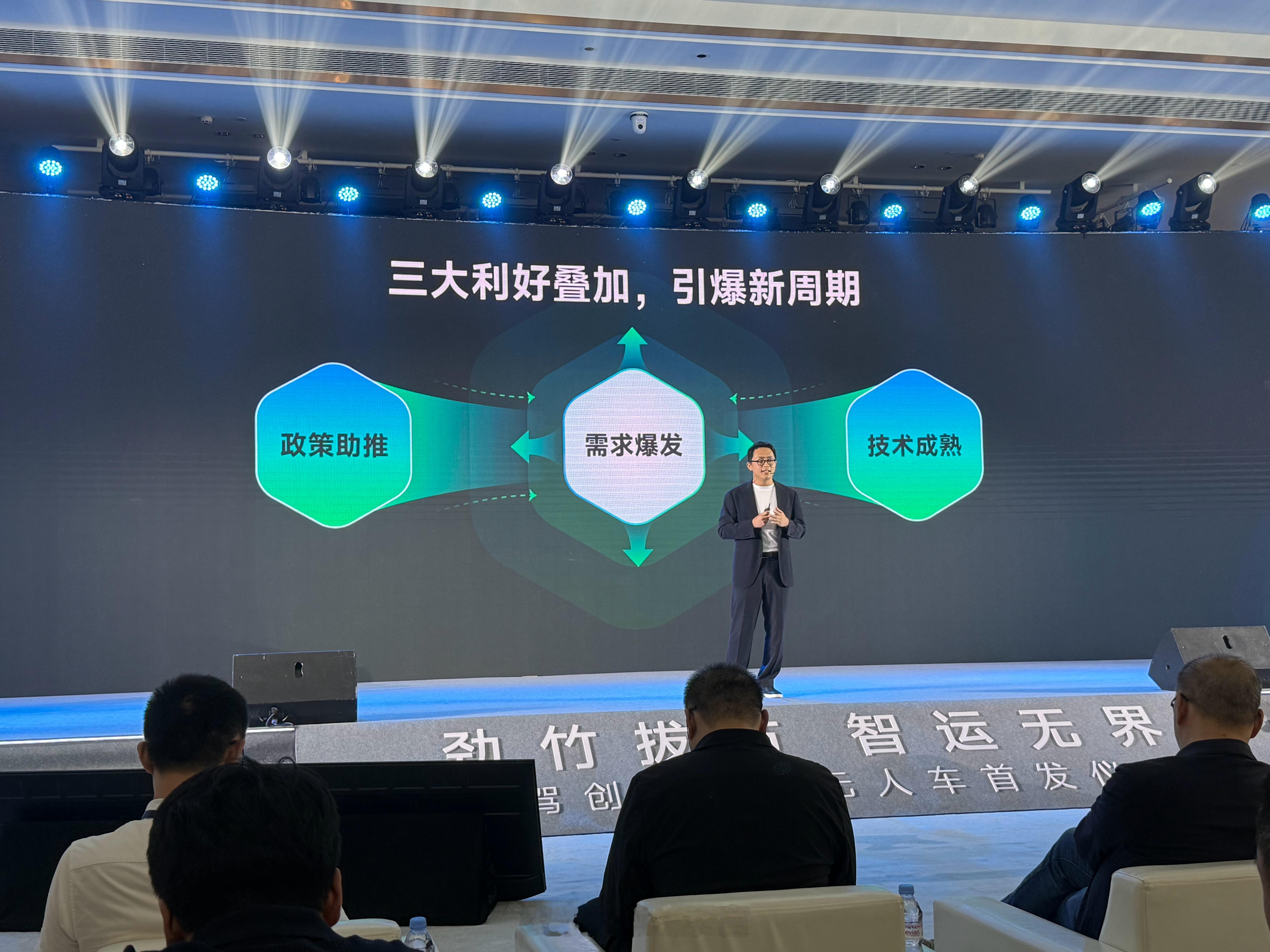 佑驾创新谈到了无人物流的三个利好：—— 政策助推。—— 需求爆发。—— 技术成熟