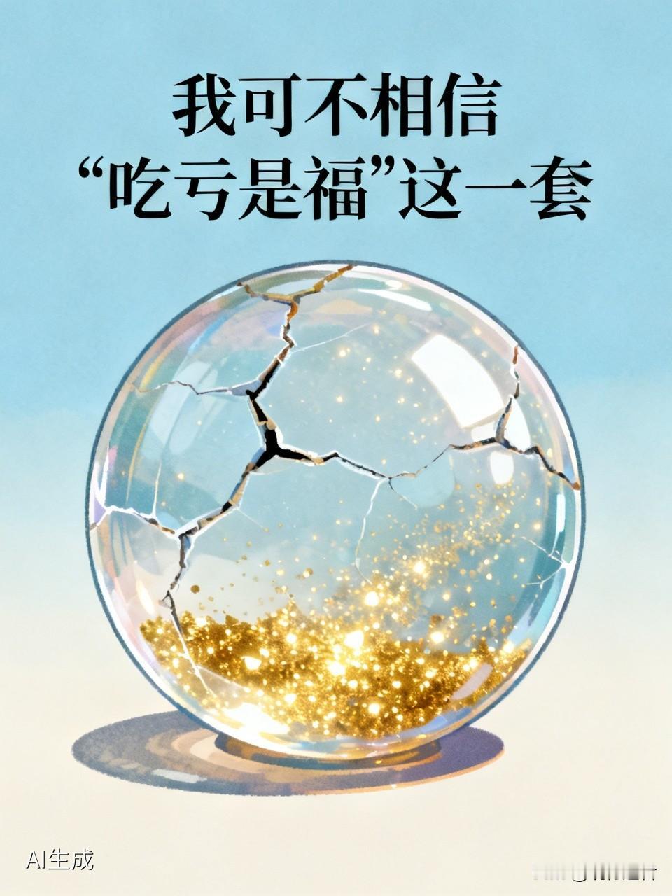 我可不相信“吃亏是福”这一套。大多数都是为了安慰自己，错了就吃一堑长一智，不代表