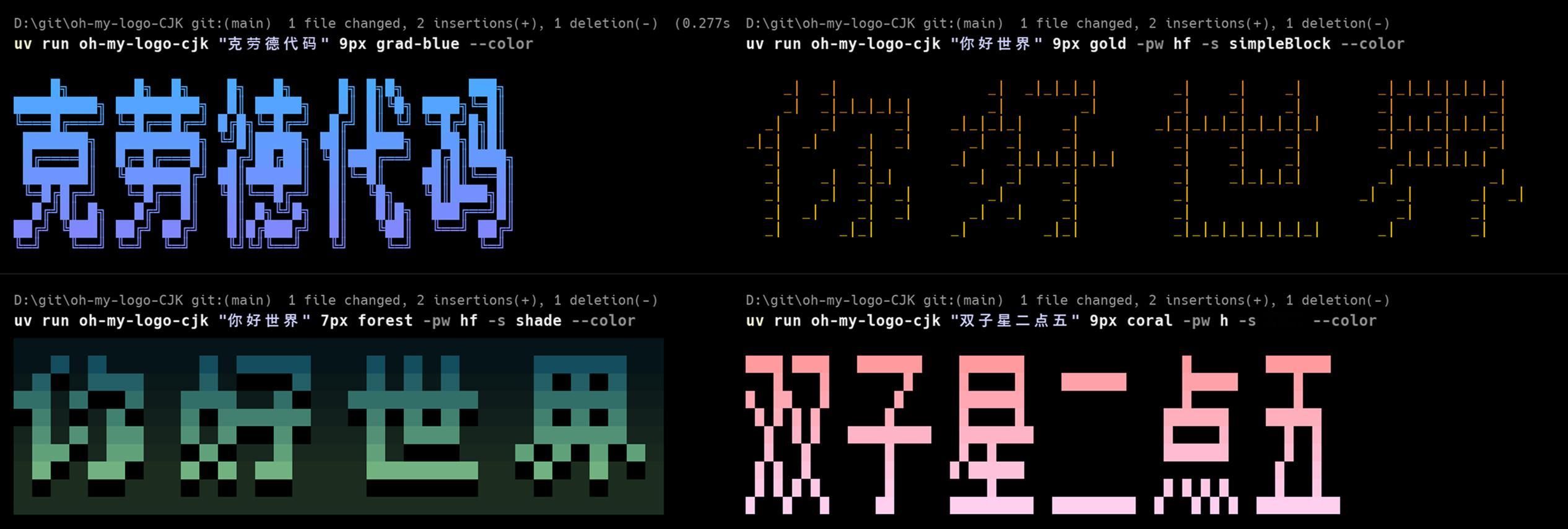 oh-my-logo项目的中文版github.com/Antonoko/oh-m