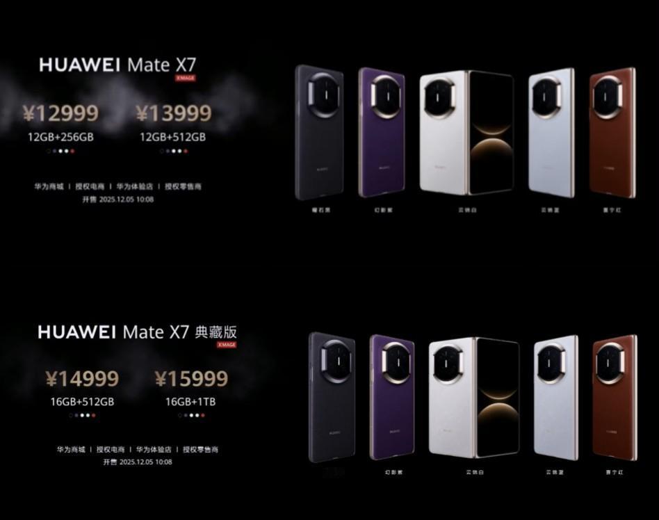 12999元起，华为Mate X7 发布

华为Mate X7
12+256GB