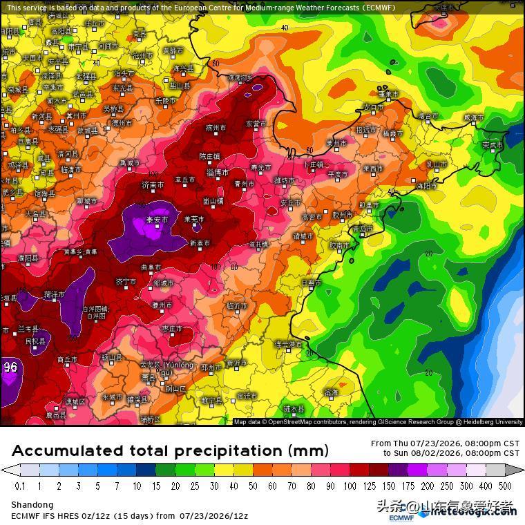 【最新:昨晚最大雨量149.5毫米，山东暴雨范围继续扩大！】

受低压槽东移和低