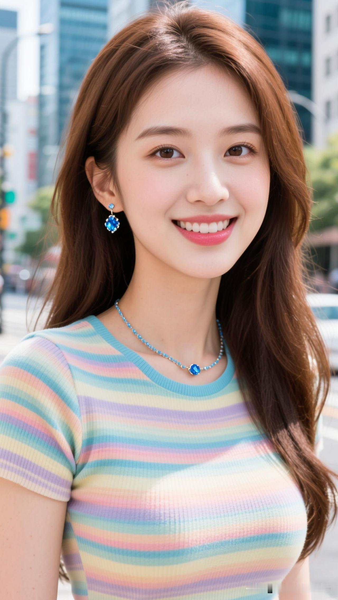 ✨ 把晴空的浅蓝、夏阳的暖黄揉进衣褶，蓝钻曳着光，呼吸间都漫着鲜活的甜。夏高级设