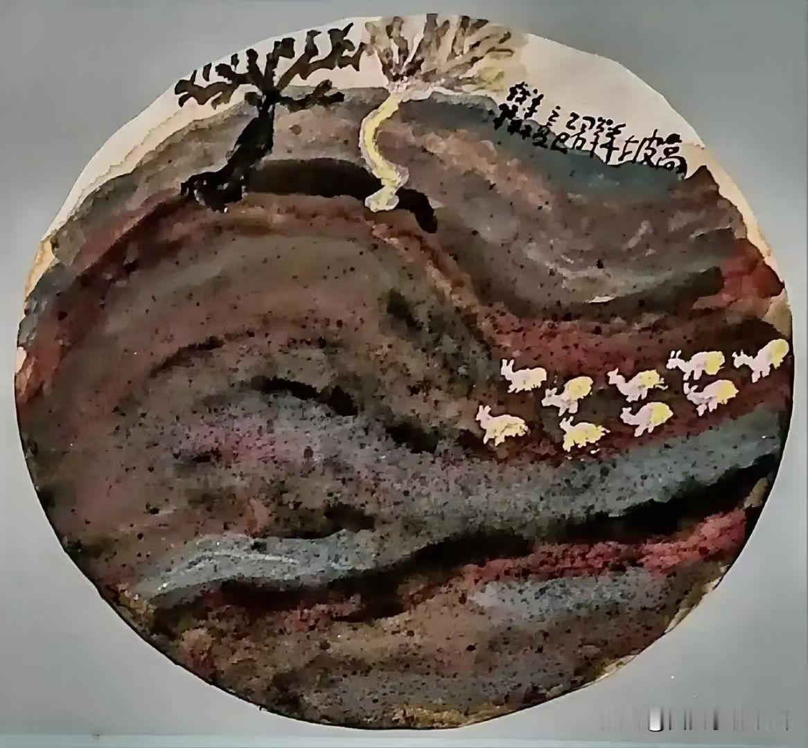 《西安李林绘画：高坡羊群》