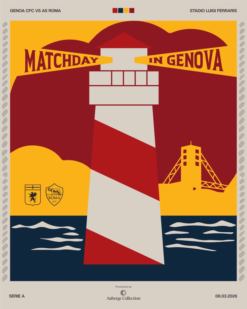 比赛日海报，参观一下热那亚灯塔 