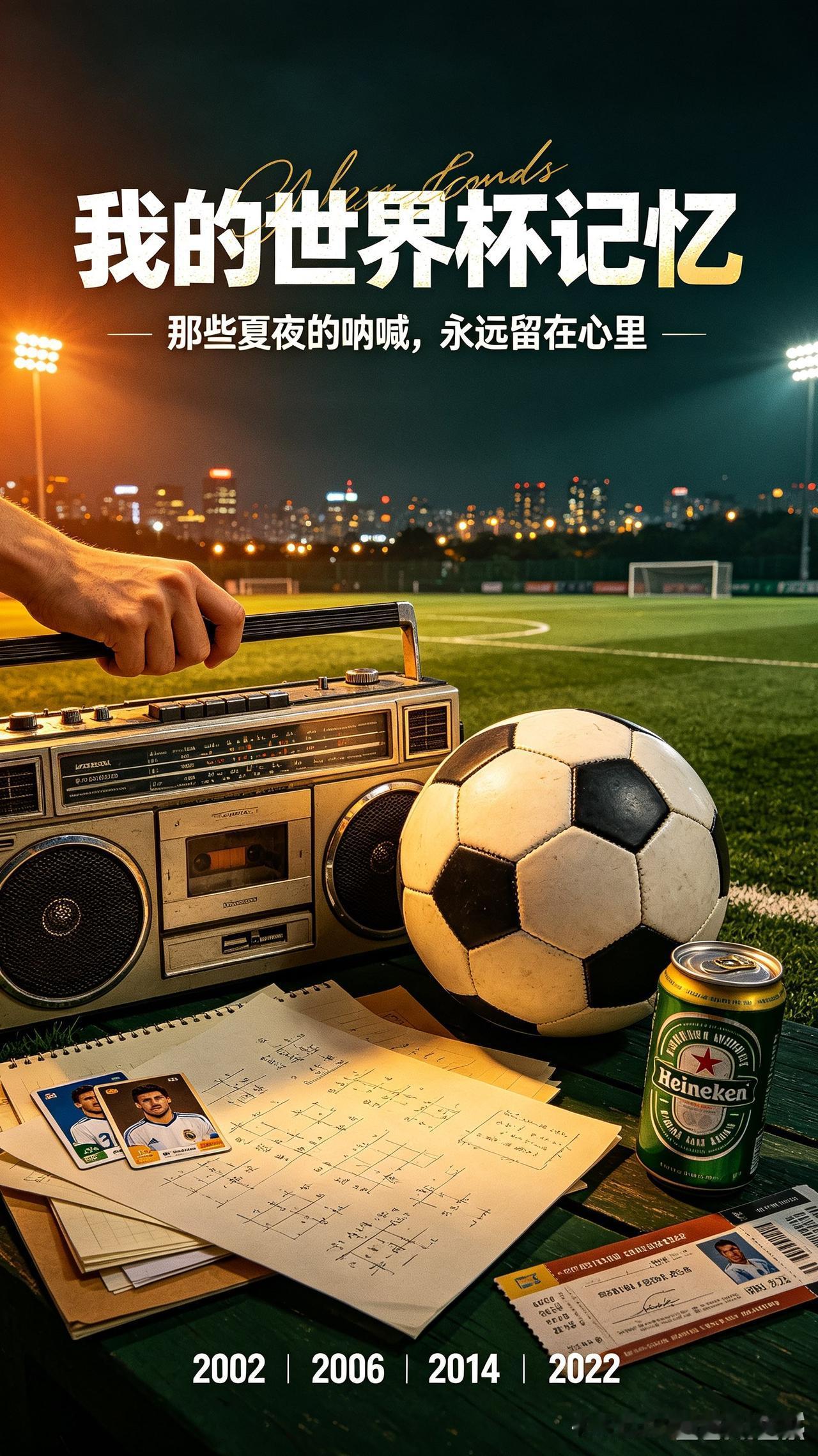 人生短短几十年，能赶上的世界杯寥寥无几。
2002小卖部看国足，2006课间聊意