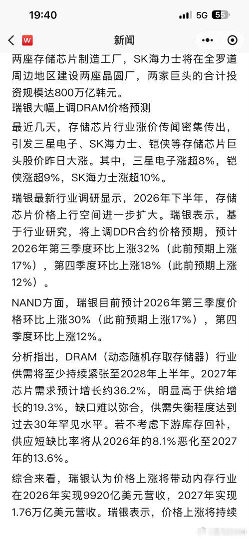 存储芯片涨价 