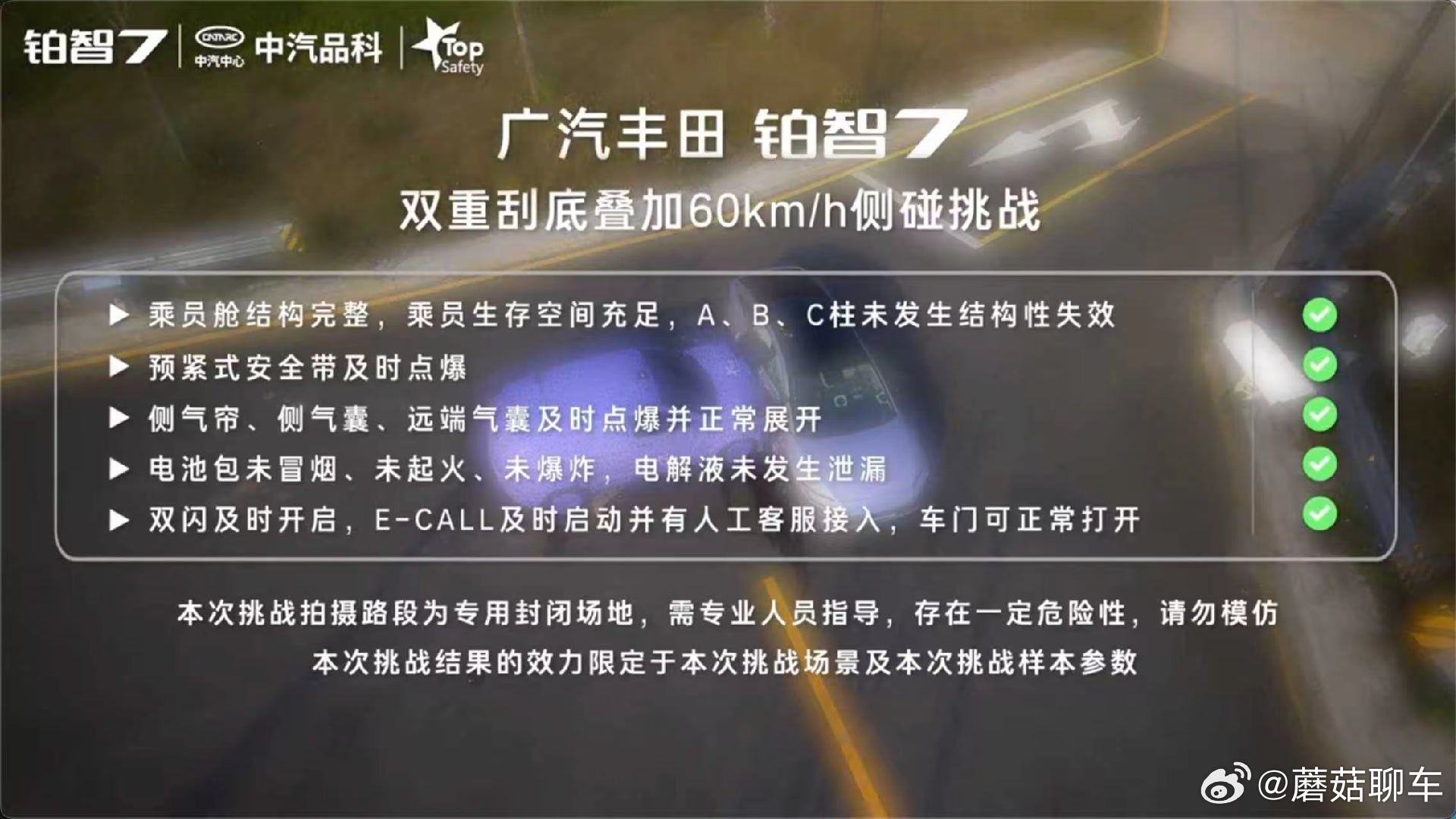 丰田铂智7电芯全切24小时不起火丰田铂智7电池扛住切泡冲撞极限测试    聊个冷