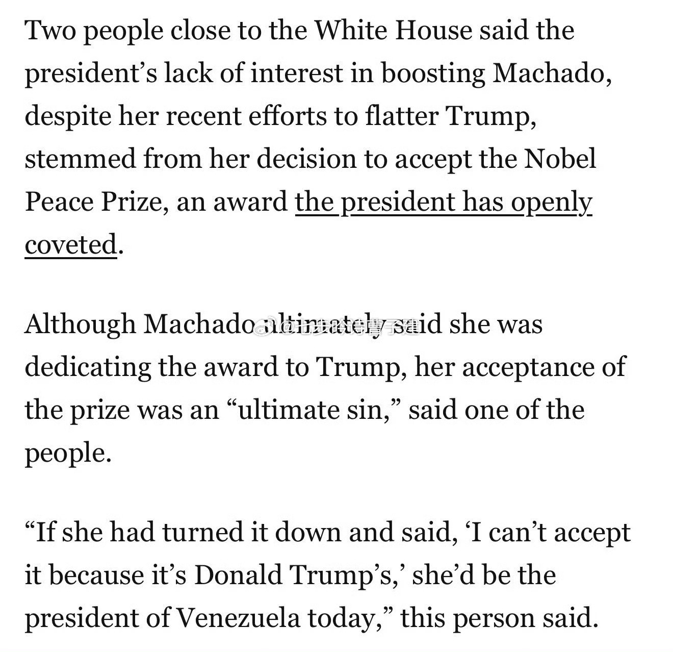 啊哈，特朗普对委内瑞拉反对派失去政治兴趣是因为她拿到了炸药和平奖而特朗普没有真的