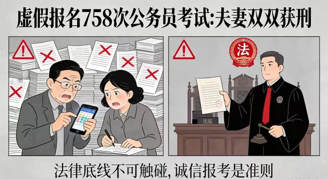 “围岗”生意终成黄粱梦：夫妻758次虚假报名公务员考试被判刑

一笔125元的交