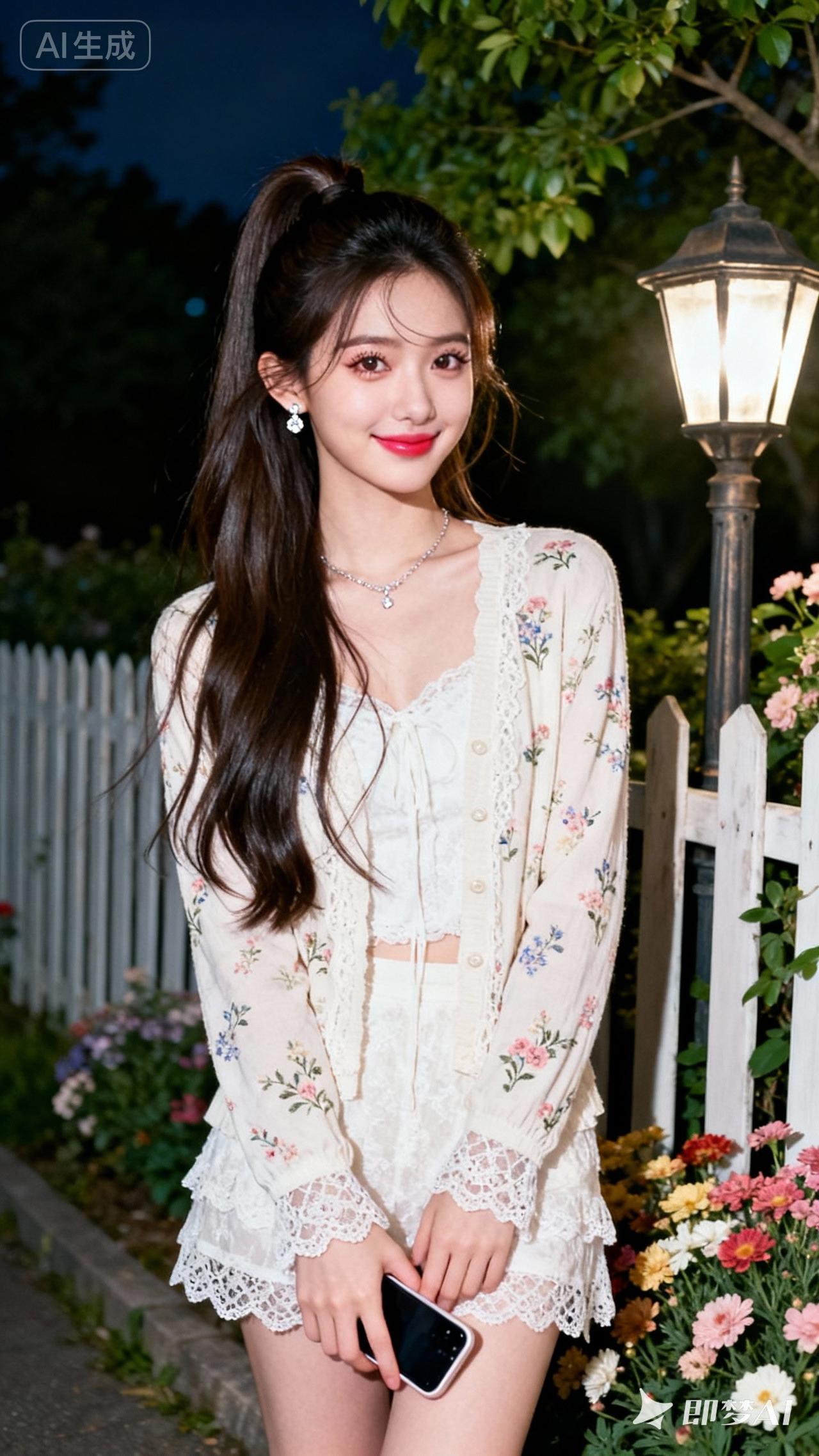 花灯映笑颜，夜色醉人眠。