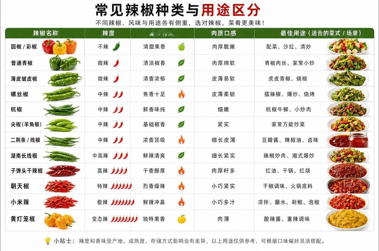 做饭时，不少人总觉得菜少了点灵魂，其实问题多半出在辣椒的选择上。很多人误以为辣椒