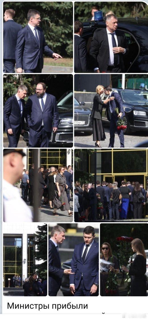 1、俄罗斯的部长们前来向坠楼身亡的俄罗斯前交通部长罗曼·斯塔罗沃伊托夫告别，包括