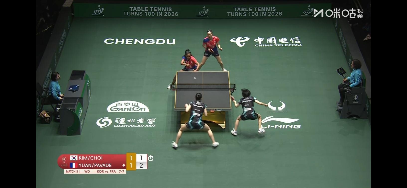 韩国和法国打的好激烈女双最后一局绝胜负 