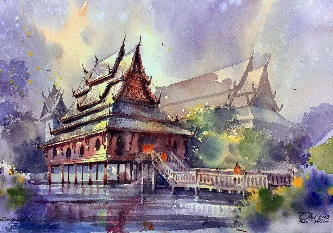 泰国艺术家Thanakorn 绘画作品欣赏风景遇见艺术遇见美好 ​​​