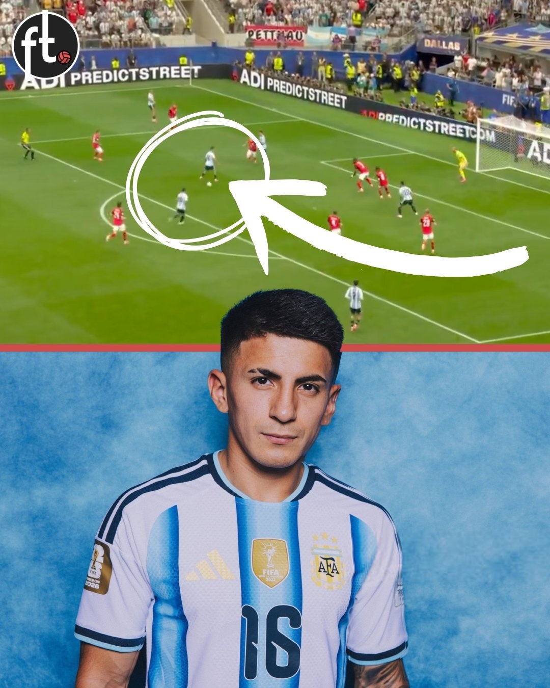 让我们为蒂亚戈·阿尔马达（Thiago Almada）喝彩吧！在阿根廷队攻入首球
