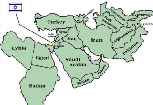 有些人居然相信：以色列，地图上那个小小的黄色点，一个面积仅仅约2.2万平方公里，