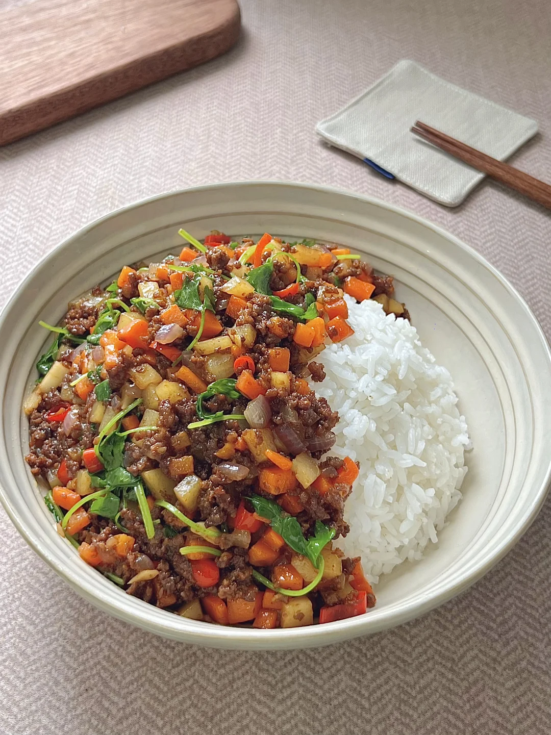 咖喱碎牛肉饭居然那么好吃🤤吃了就爱上❤️