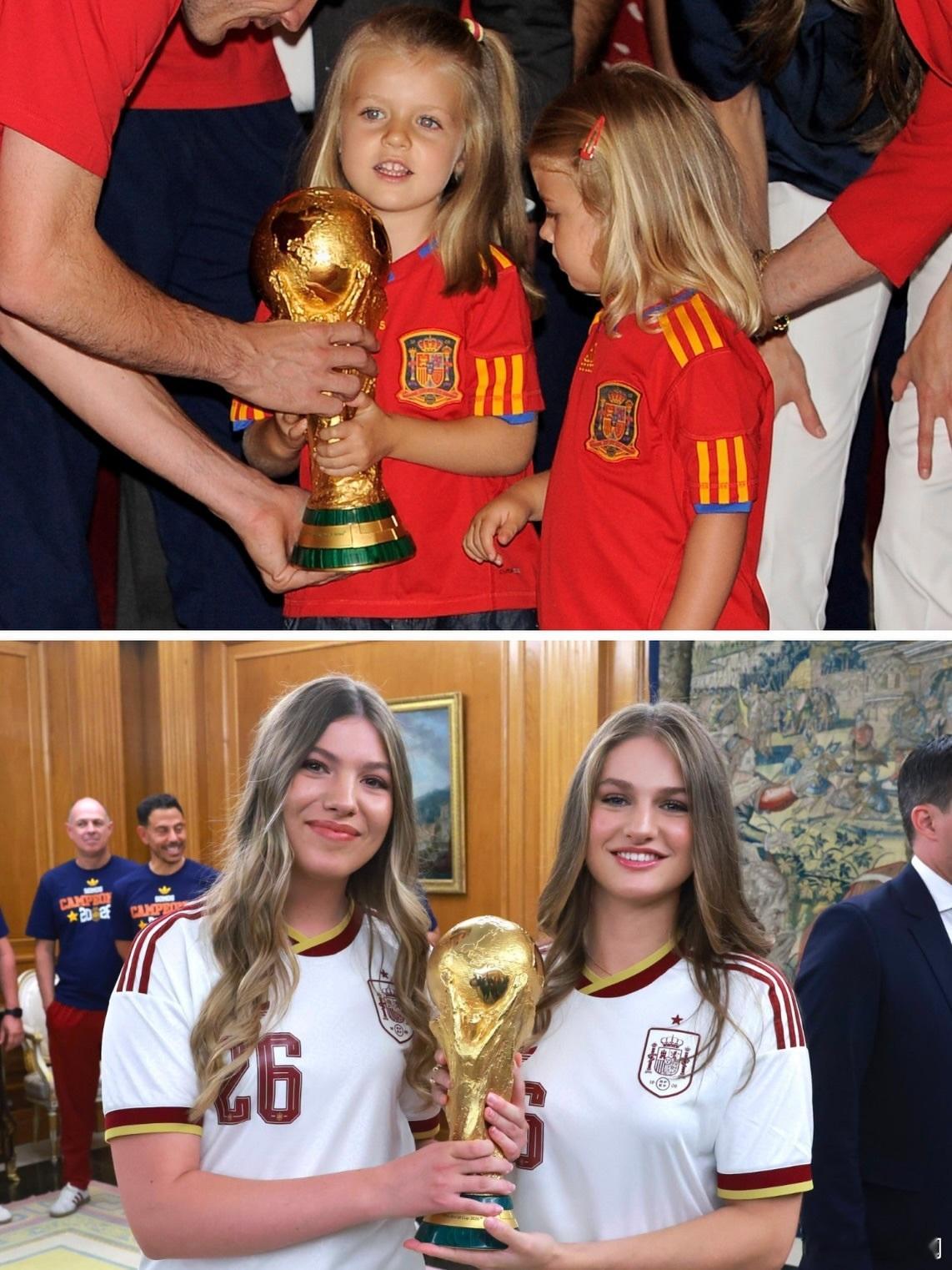 西班牙王室 🇪🇸跨越16年的时光，姐妹俩再次捧起大力神杯世界各国王室莱昂诺尔