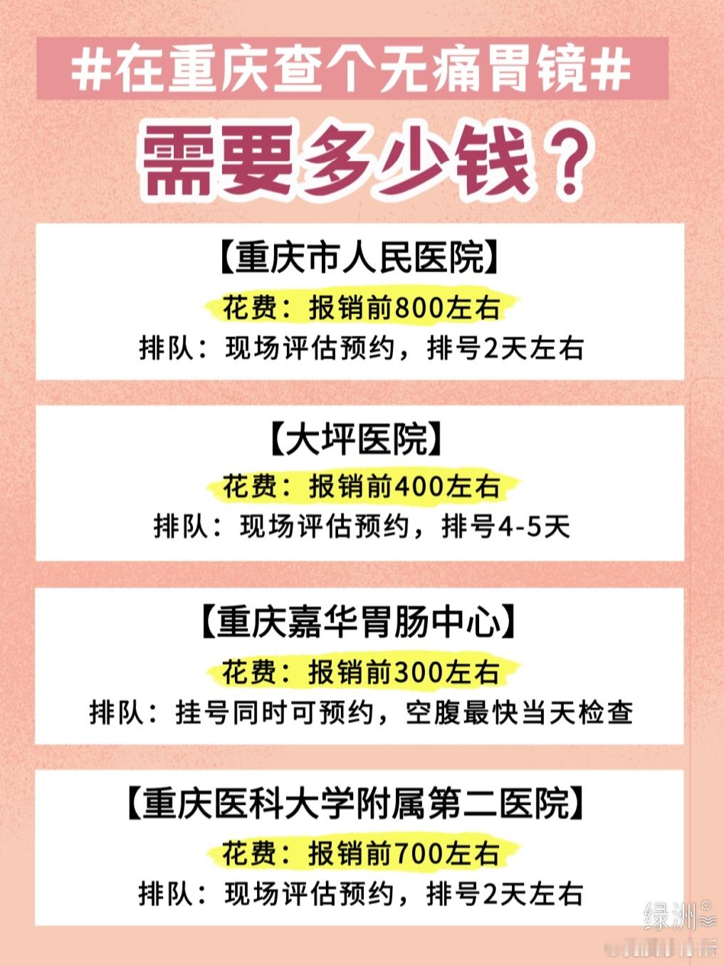 重庆查个无痛胃镜需要多少钱？看这里！ 重庆查个无痛胃镜需要多少钱？看这里！同学聚