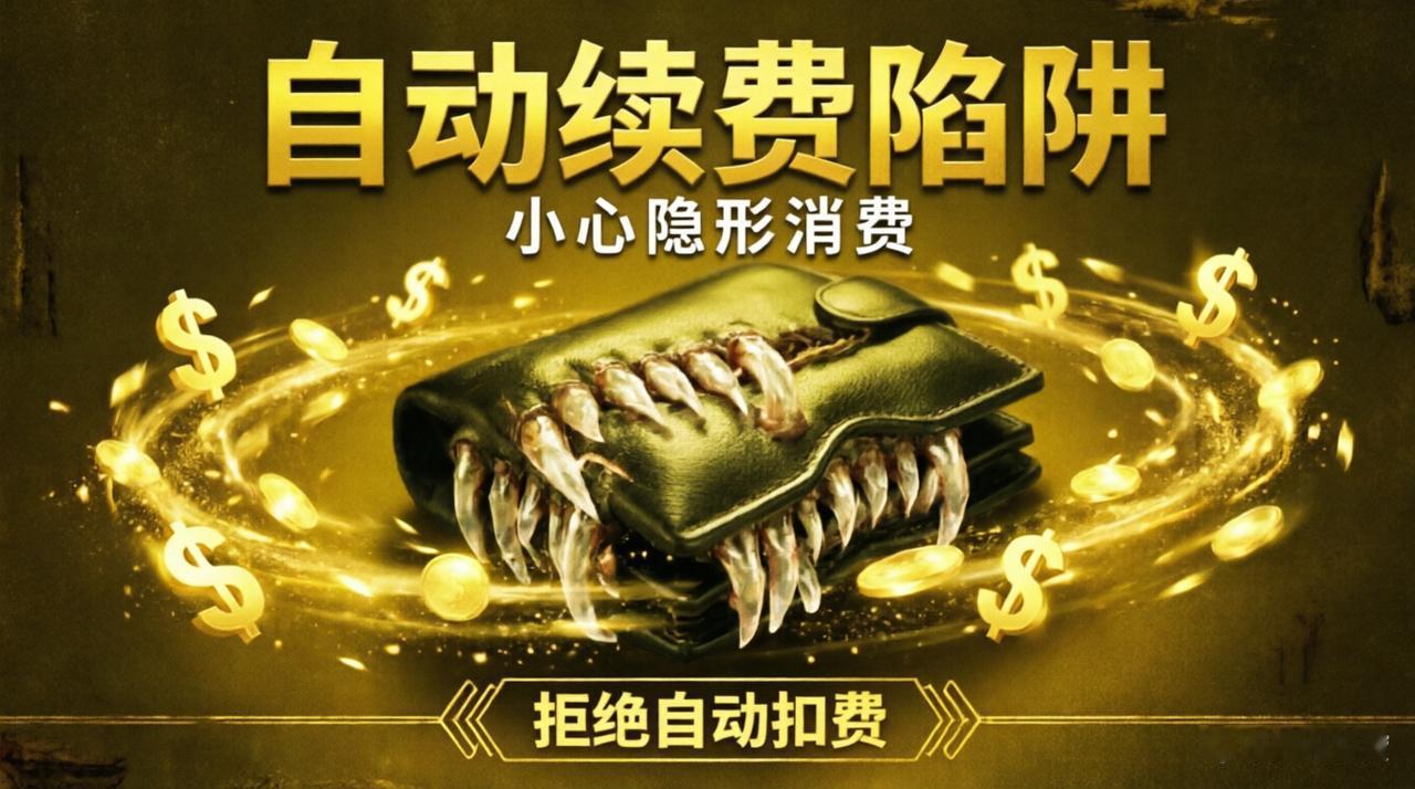 3类普通人，每月被悄悄扣走上百元！别让自动续费，偷走你的血汗钱
 
自动续费看似