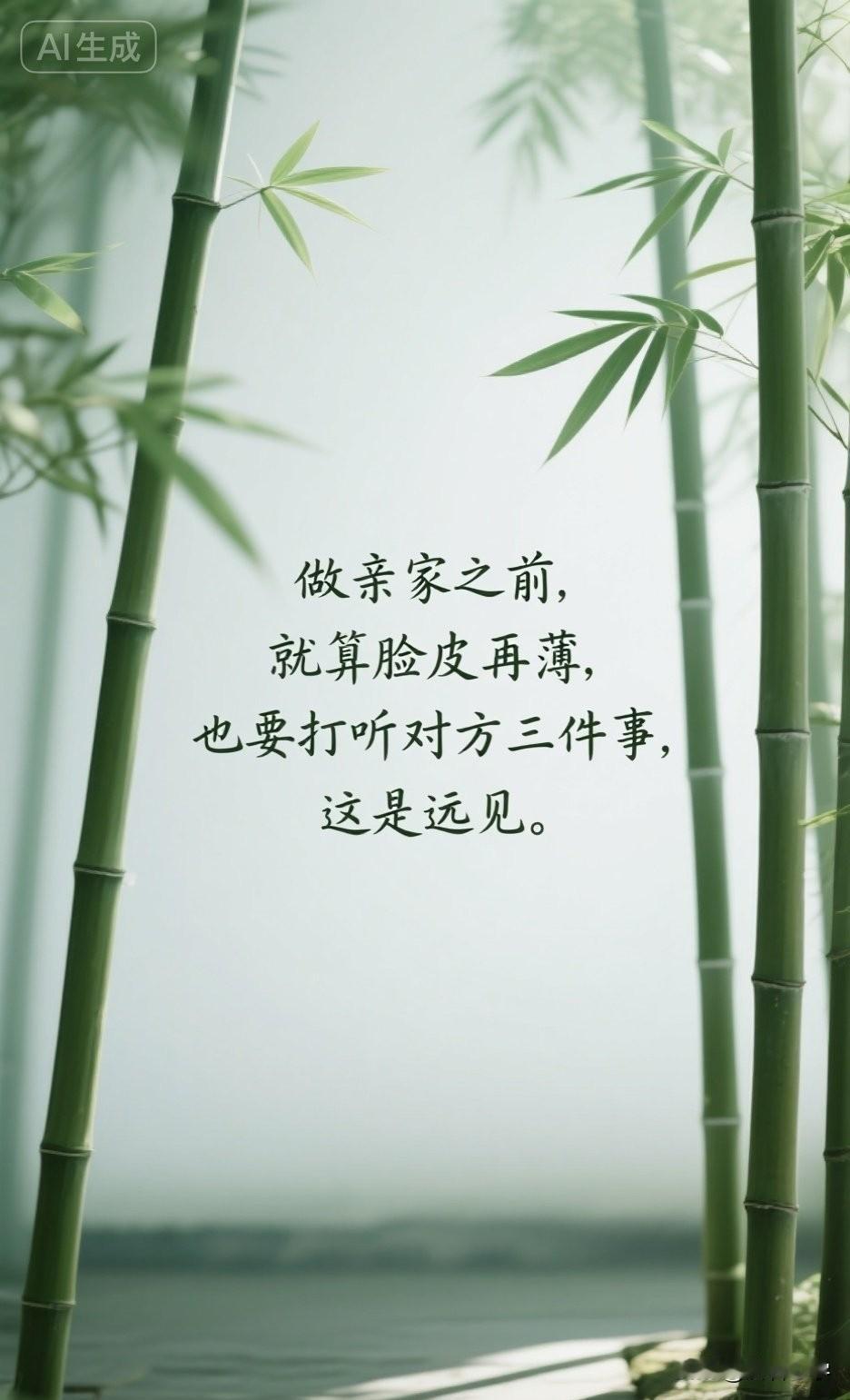 做亲家之前，就算脸皮再薄，也要打听对方三件事，这是远见。

儿女谈婚论嫁，做父母