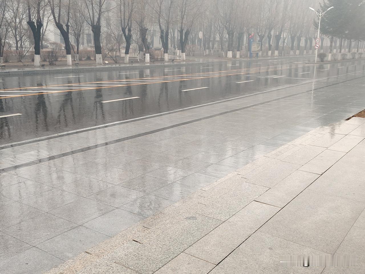 七律   春雨

好雨知时拂晓晨，轻烟淡漠洗芳尘。
风梳柳线千条翠，露染桃腮一抹