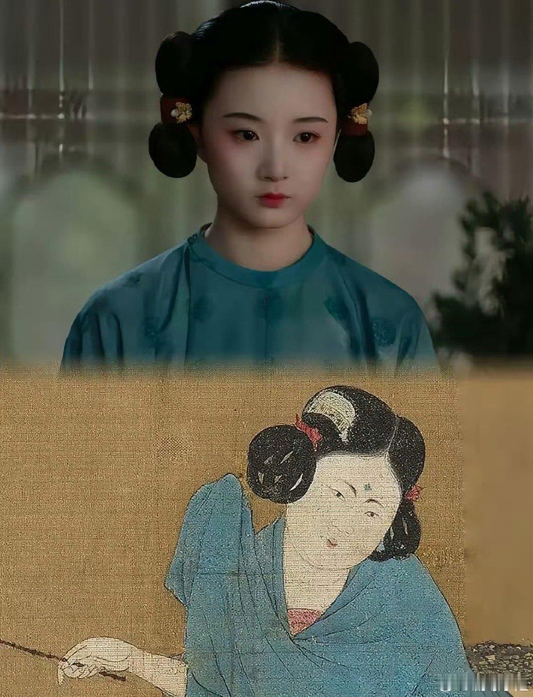 《国色芳华》玉露也太复原唐风了吧，好像从博物馆的壁画里走出来的一样，还原度好高 