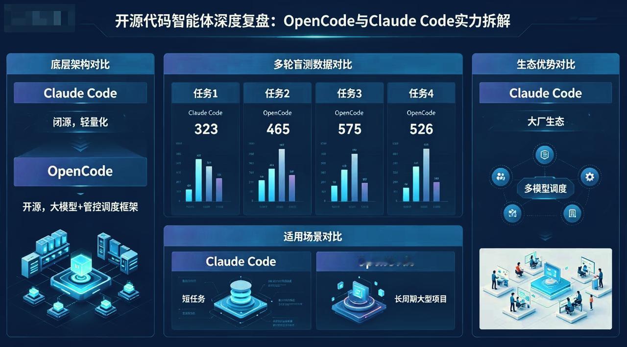 OpenCode vs Claude Code 代码智能体全维度拆解
 
一、底