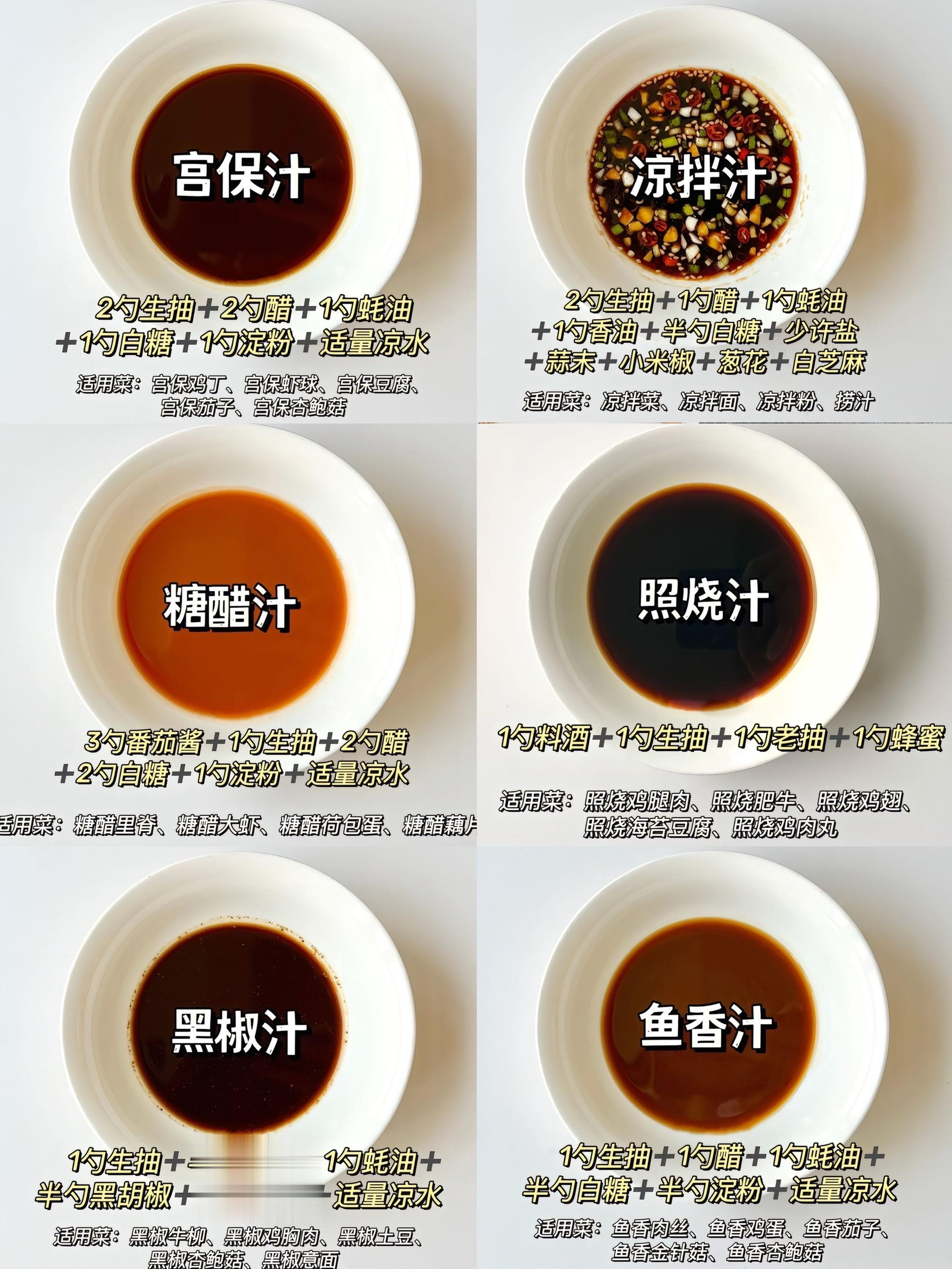 厨房小白进阶--做饭万能料汁，一次性学会9种做法