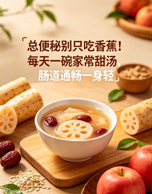 总便秘别只吃香蕉！每天一碗家常甜汤，肠道通畅一身轻