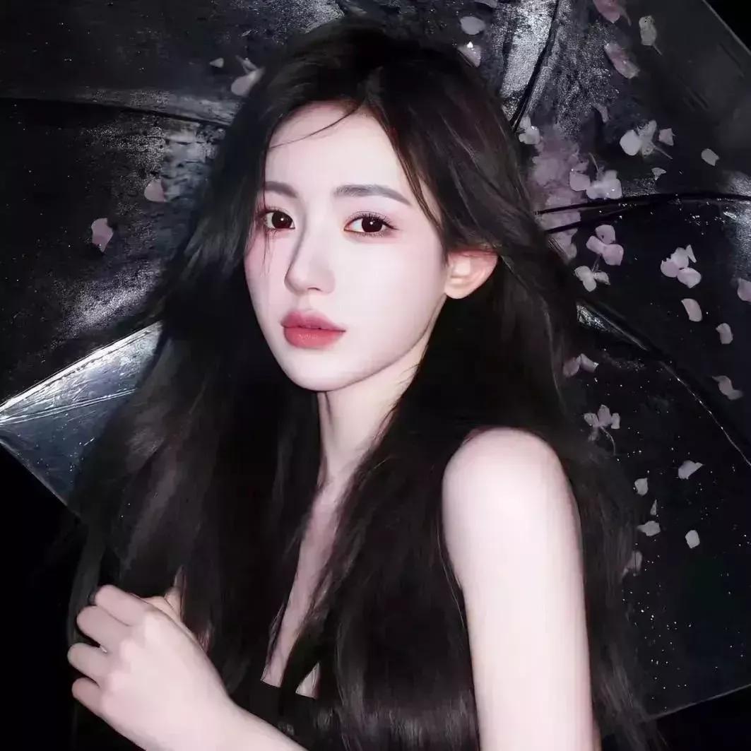 黑发仙女，梦幻雨中，唯美瞬间。黑发女神 粉裙仙女 紫色头发少女 梦幻紫发少女 梦