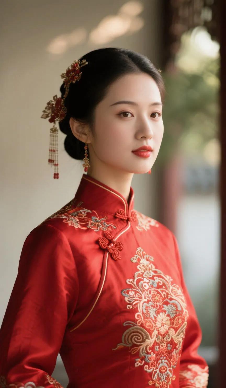 古典美女  优雅气质女神时尚穿搭  新中式旗袍