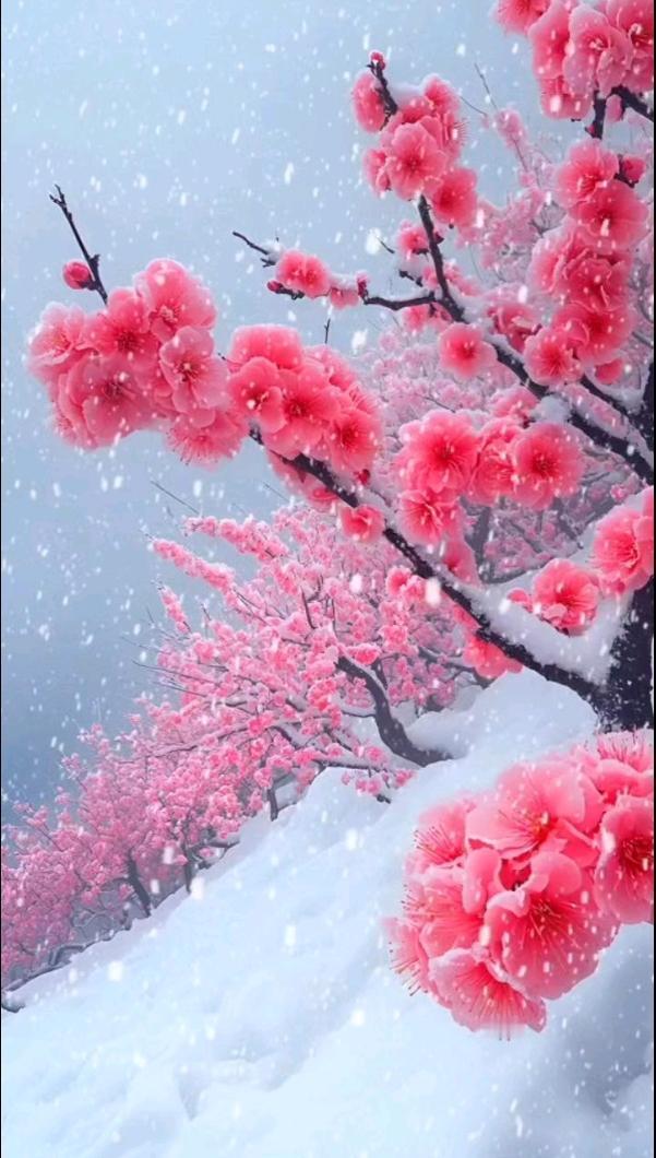 梅花恋雪雪不知
开在雪中做情痴
芳心碎落三千瓣
———？

上联：雪落梅花处；