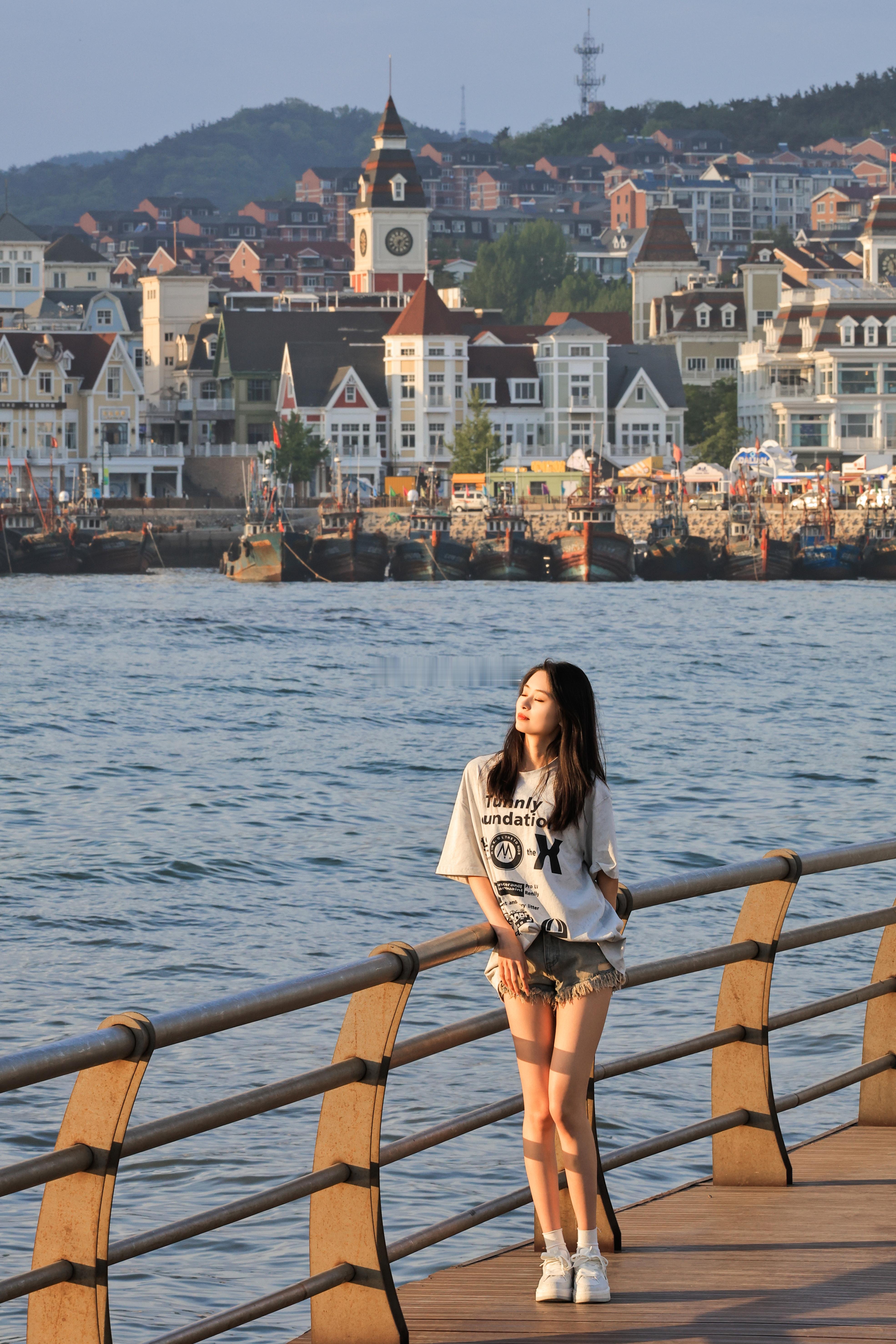 菱角湾日落🌇#大连约拍[超话]##大连旅行跟拍##跟拍摄影师# ​​​