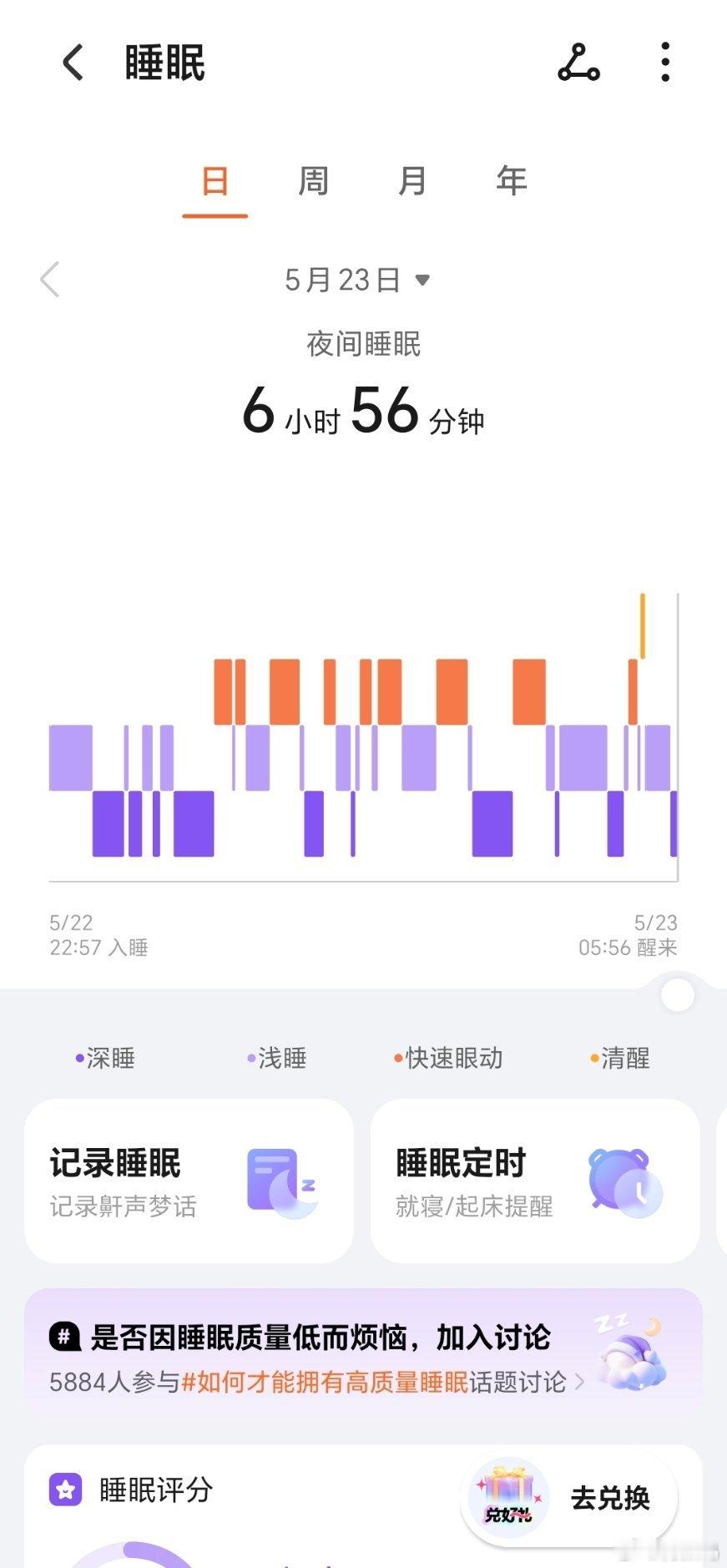 最近坚持早睡早起，昨晚23点入睡，今早6点睡醒，相比陕西省用户，我入睡早、睡眠时