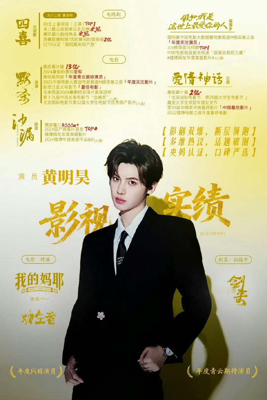 黄新淳 皇权富贵论影视黄明昊是00后领衔主演上星剧集收视率top1；论舞台爱豆黄