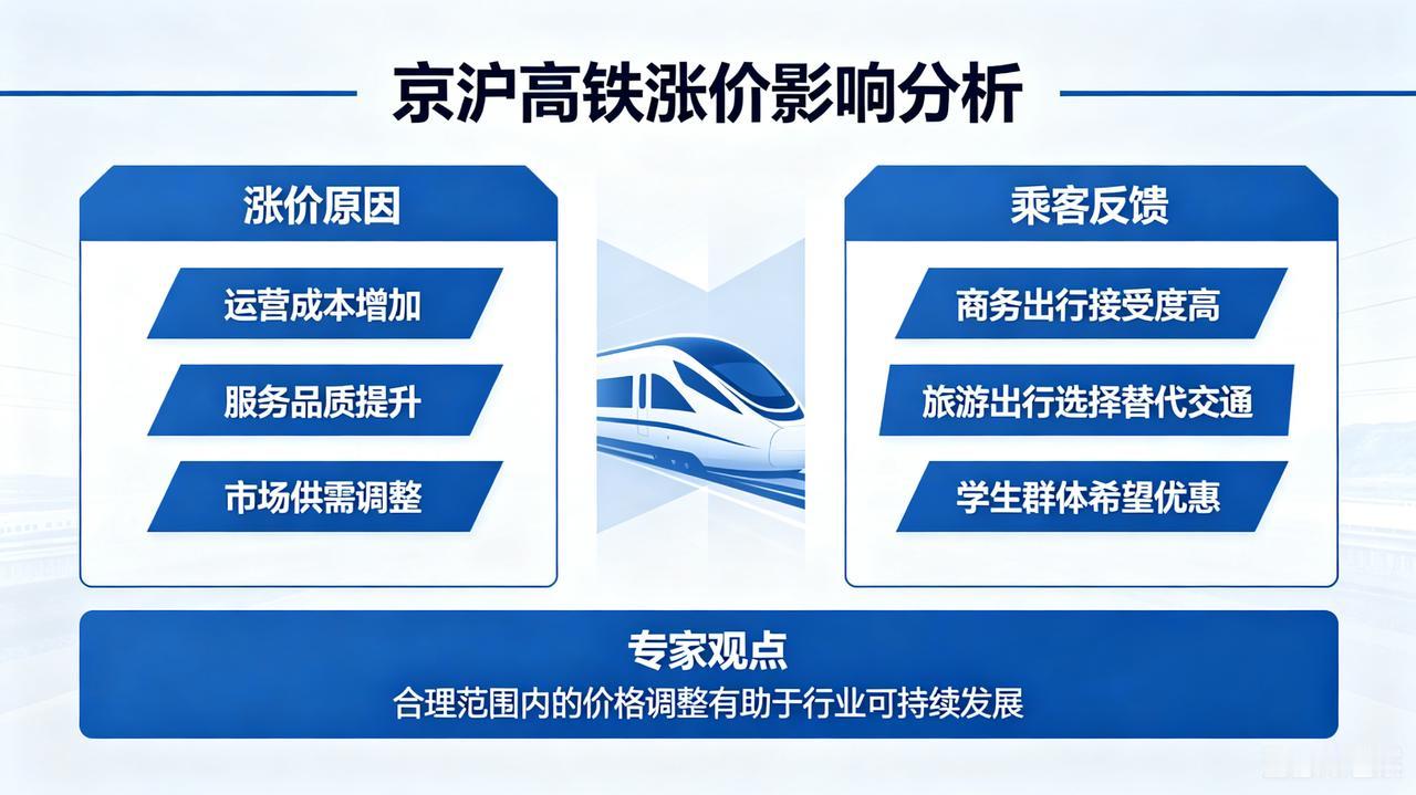 1. 定价权放开与成本因素

京沪高铁已实行浮动票价多年，此次涨价更多是铁路企业