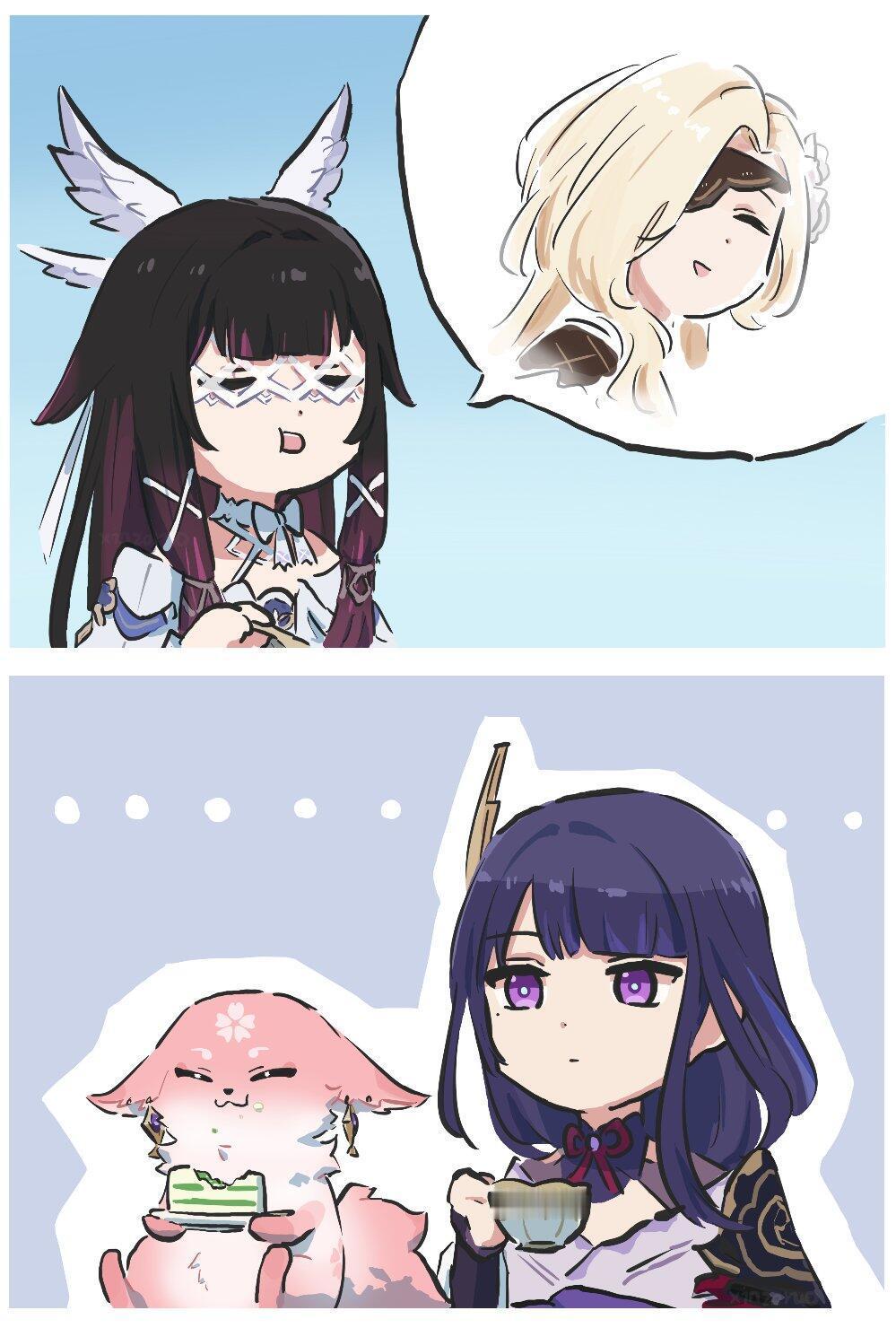 受不了了哈哈哈哈原神 画师：xinzoruo｜心臓弱眞君 
