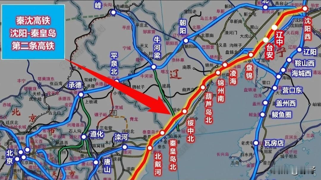 东北进出关将再添一条时速350公里高铁大动脉——秦沈高铁二通道！现有秦沈客专运力