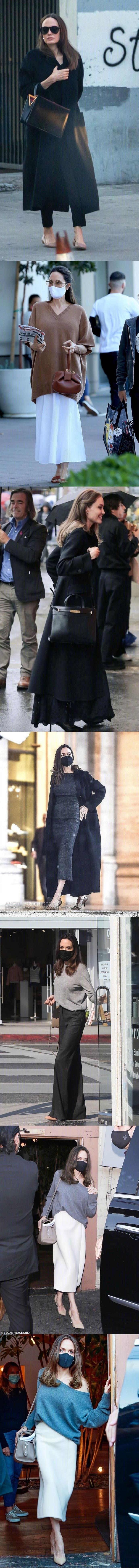 老钱风的黑白灰，真的时髦又优雅！

Angelina Jolie可以说是老钱风穿