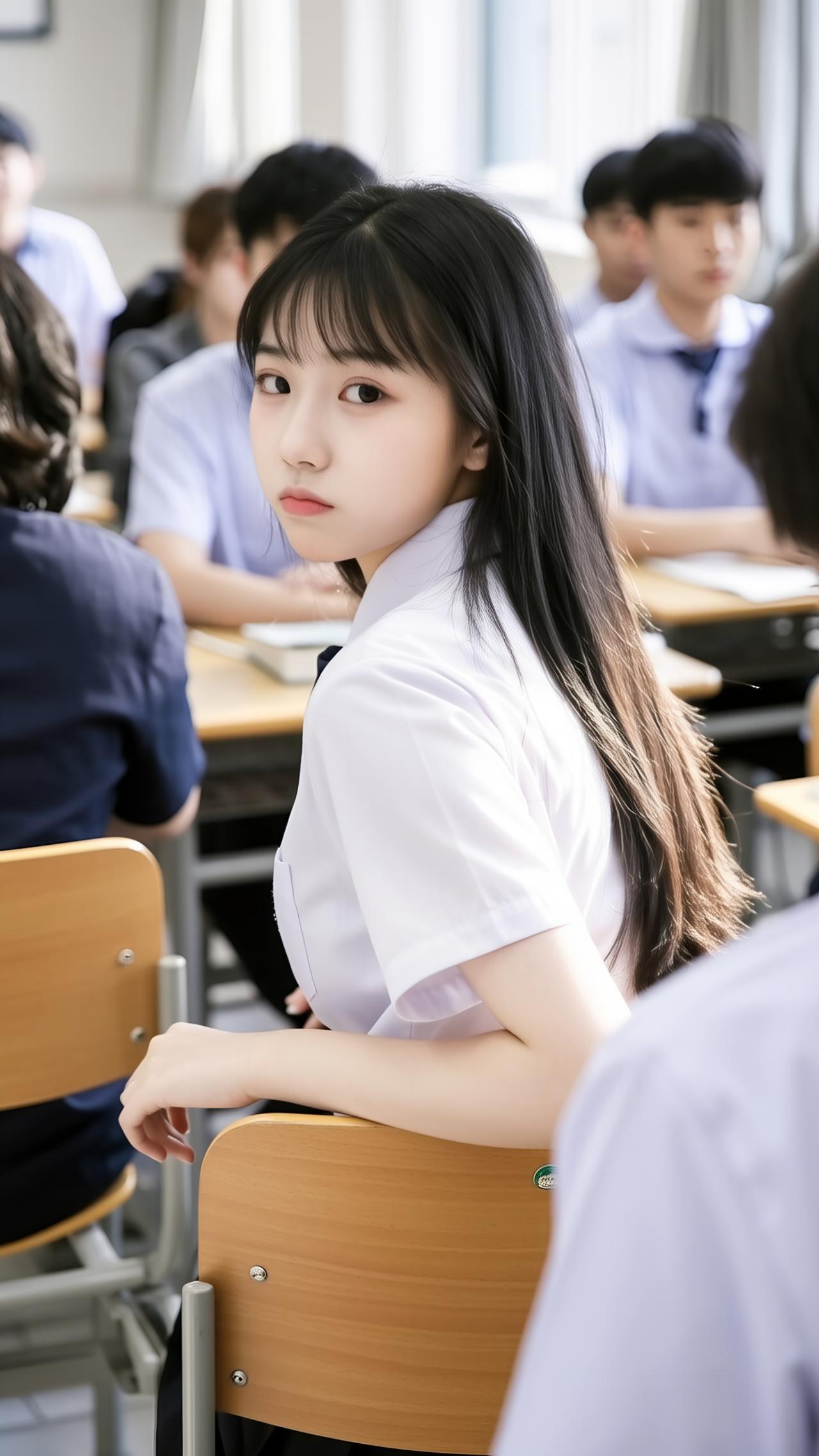 课间小憩，少女心事📚✨