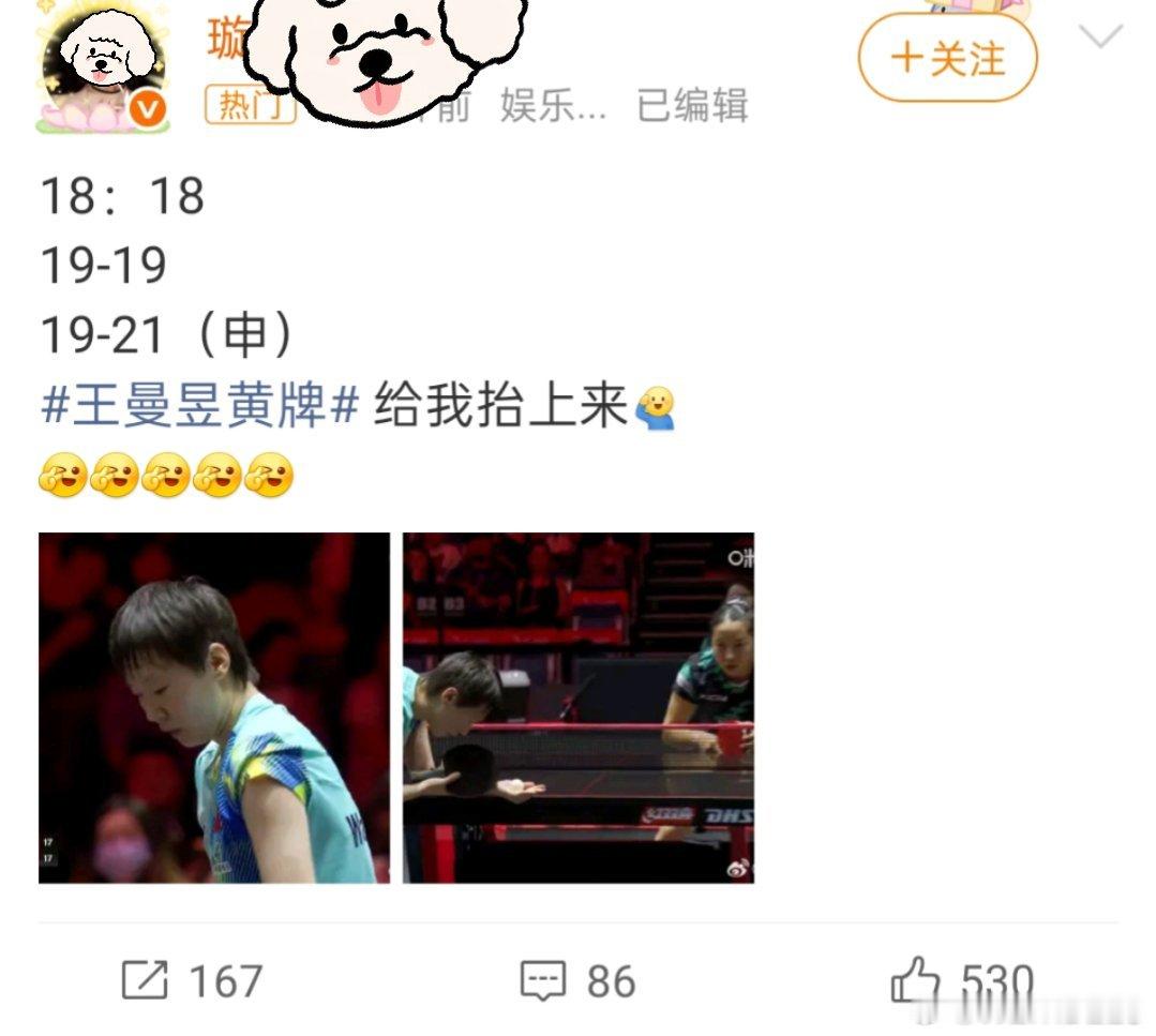 大件货来了孙颖莎黄牌怎么说